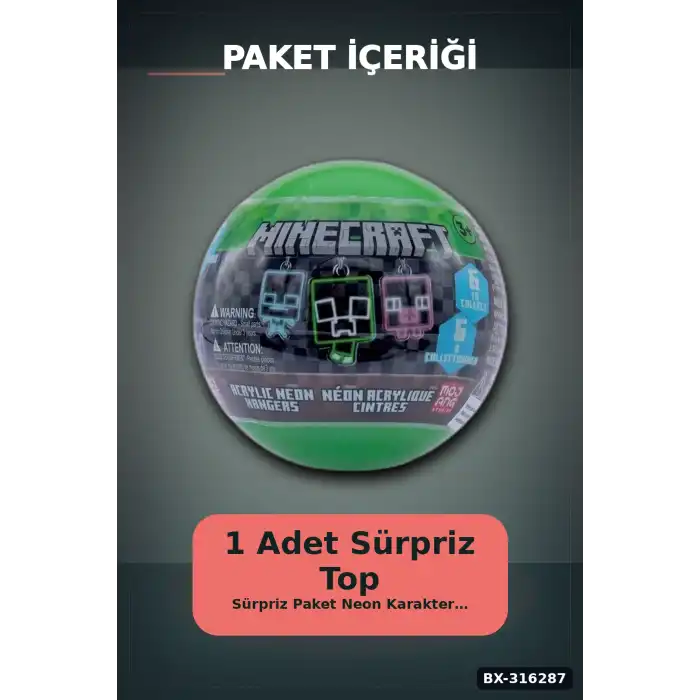 Karanlıkta Parlayan Figür Anahtarlık Sürpriz Paket - Neon Akrilik 1 Adet BX-316287