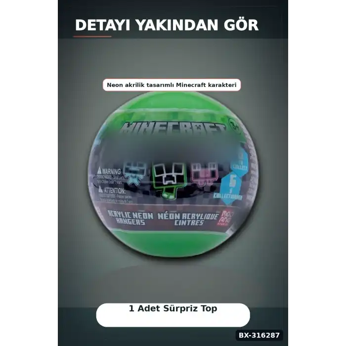 Karanlıkta Parlayan Figür Anahtarlık Sürpriz Paket - Neon Akrilik 1 Adet BX-316287