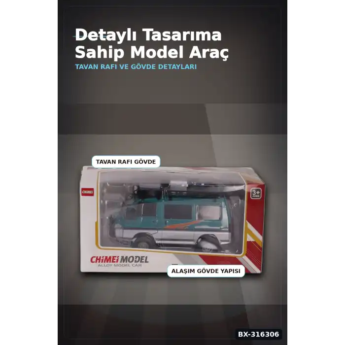 Mitsubishi Delica Model Araba 1:24 Ölçekli Oyuncak Araç, 3 Yaş ve Üzeri BX-316306
