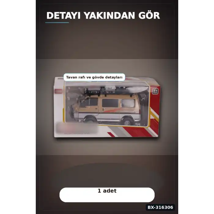 Mitsubishi Delica Model Araba 1:24 Ölçekli Oyuncak Araç, 3 Yaş ve Üzeri BX-316306