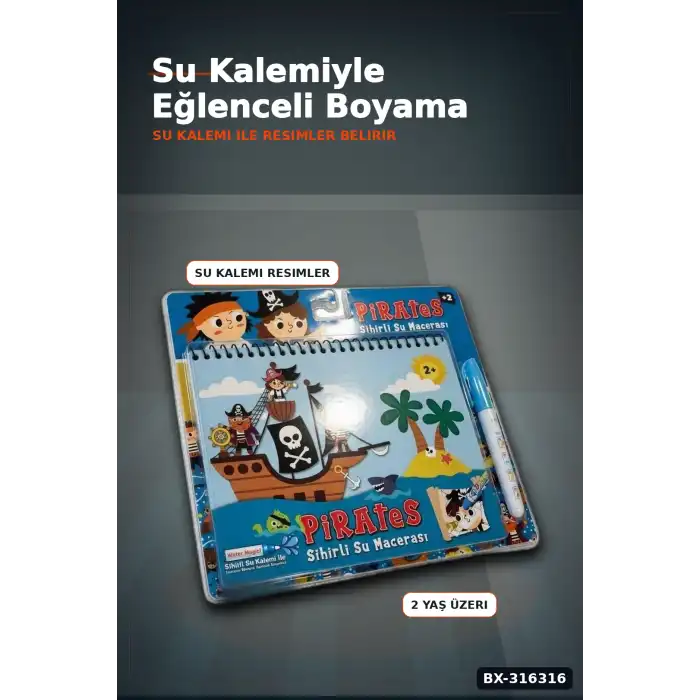 Sihirli Boyama Kitabı Çocuklar İçin Eğitici Hobi ve Aktivite Oyuncağı Tekli BX-316316