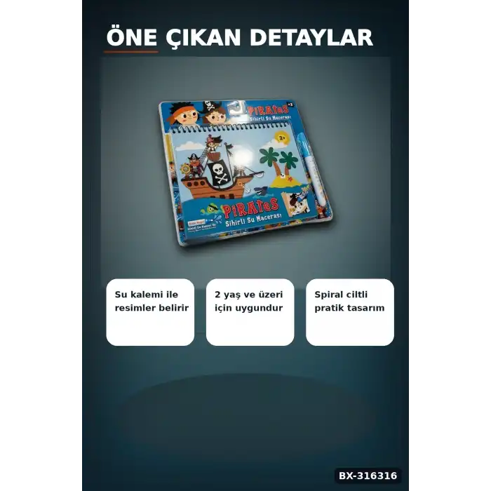 Sihirli Boyama Kitabı Çocuklar İçin Eğitici Hobi ve Aktivite Oyuncağı Tekli BX-316316