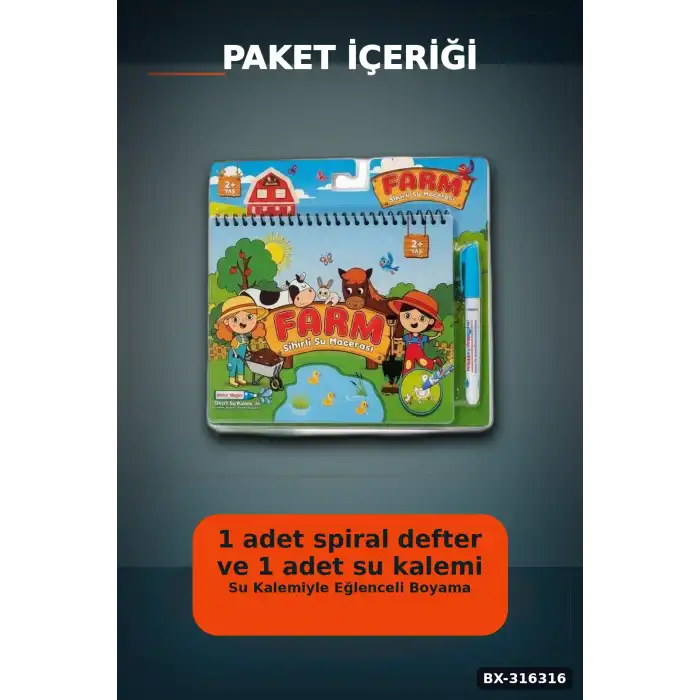 Sihirli Boyama Kitabı Çocuklar İçin Eğitici Hobi ve Aktivite Oyuncağı Tekli BX-316316