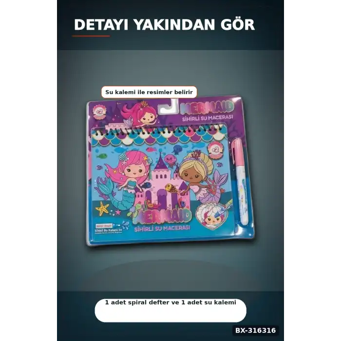 Sihirli Boyama Kitabı Çocuklar İçin Eğitici Hobi ve Aktivite Oyuncağı Tekli BX-316316