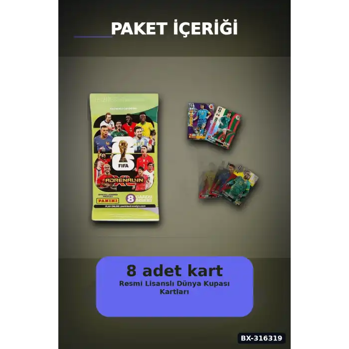 FIFA World Cup 2026 Futbolcu Kartı Adrenalyn XL Koleksiyon Oyunu 8 Adet BX-316319