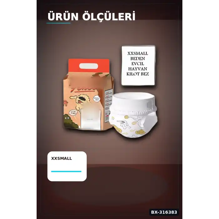 Evcil Hayvan Külot Bezi XXS Beden Cırt Cırtlı Sızdırmaz Kedi Köpek Bezi BX-316383