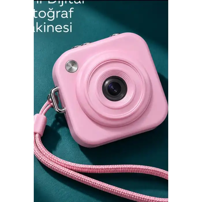 Mini Dijital Fotoğraf Makinesi 2,01 Inç Ekran Type C Şarj Pembe Cep Boy BX-316420