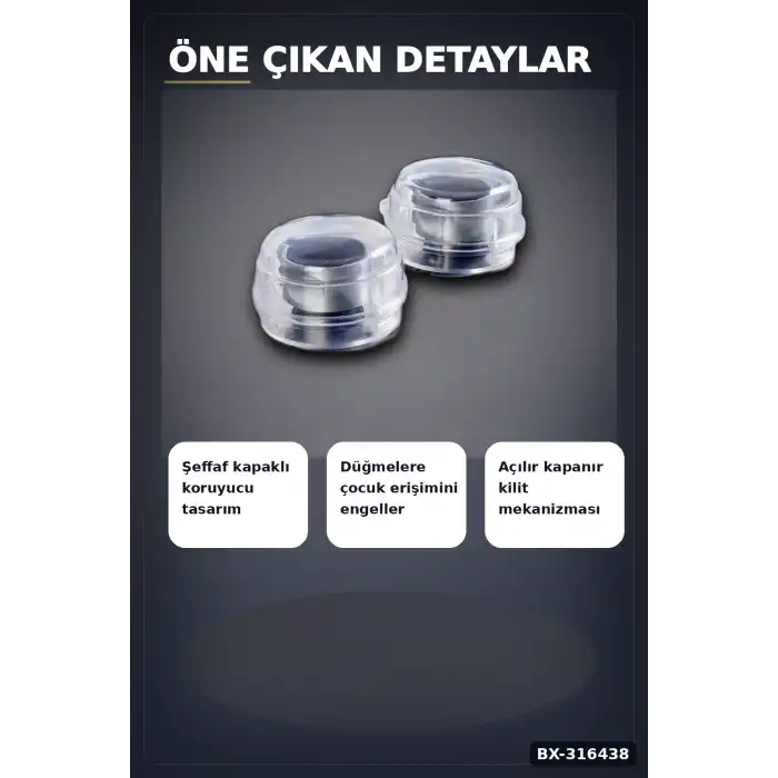 Ocak Düğme Koruyucu Çocuk Güvenlik Kilidi Isıya Dayanıklı Emniyet Kapağı 2 Adet BX-316438
