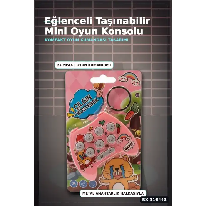 Çılgın Köstebek Mini Konsol Oyunu - Çocuklar İçin El Atarisi, Tekli Paket BX-316448