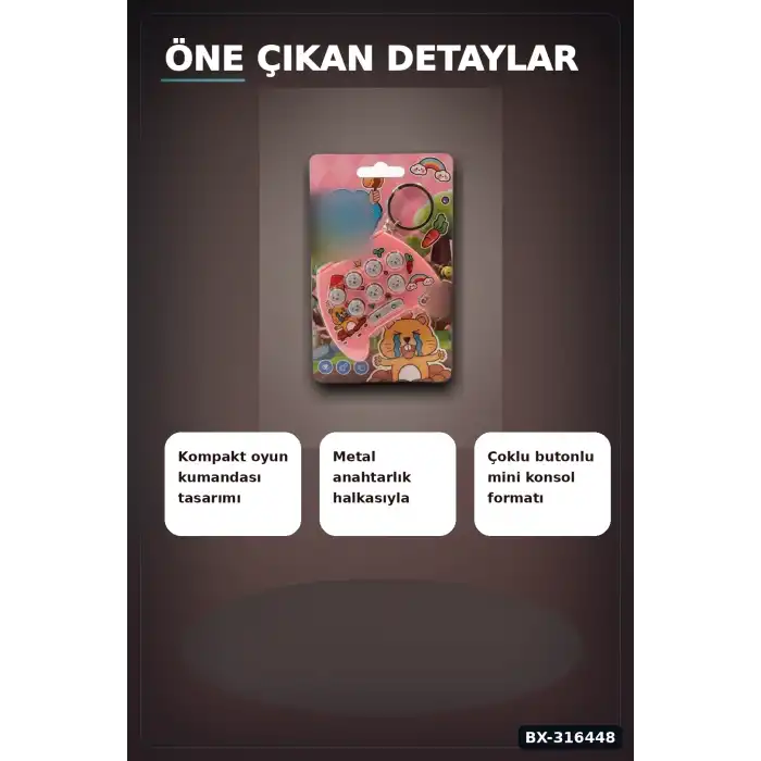Çılgın Köstebek Mini Konsol Oyunu - Çocuklar İçin El Atarisi, Tekli Paket BX-316448