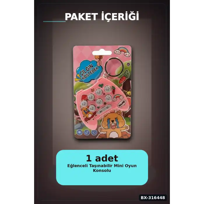 Çılgın Köstebek Mini Konsol Oyunu - Çocuklar İçin El Atarisi, Tekli Paket BX-316448