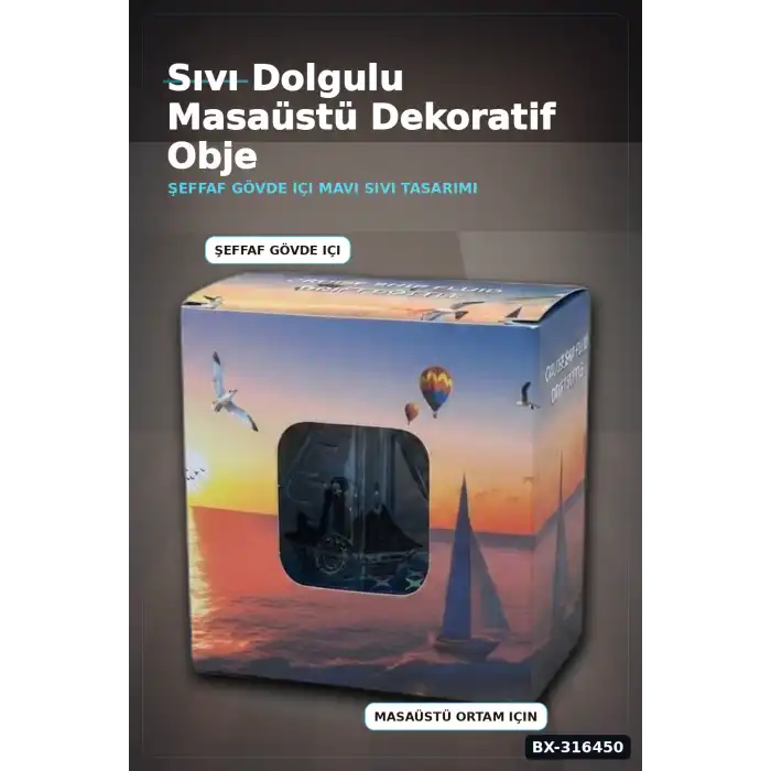 Batmayan Gemi Sıvı Dolgulu Eğitici Oyuncak ve Masaüstü Dekoru - 1 Adet BX-316450