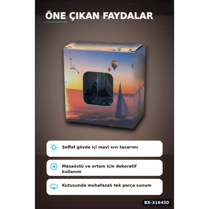 Batmayan Gemi Sıvı Dolgulu Eğitici Oyuncak ve Masaüstü Dekoru - 1 Adet BX-316450