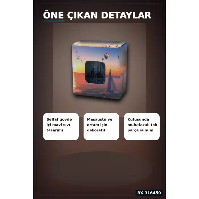 Batmayan Gemi Sıvı Dolgulu Eğitici Oyuncak ve Masaüstü Dekoru - 1 Adet BX-316450