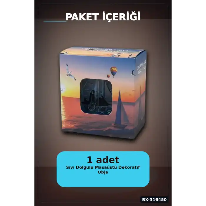 Batmayan Gemi Sıvı Dolgulu Eğitici Oyuncak ve Masaüstü Dekoru - 1 Adet BX-316450
