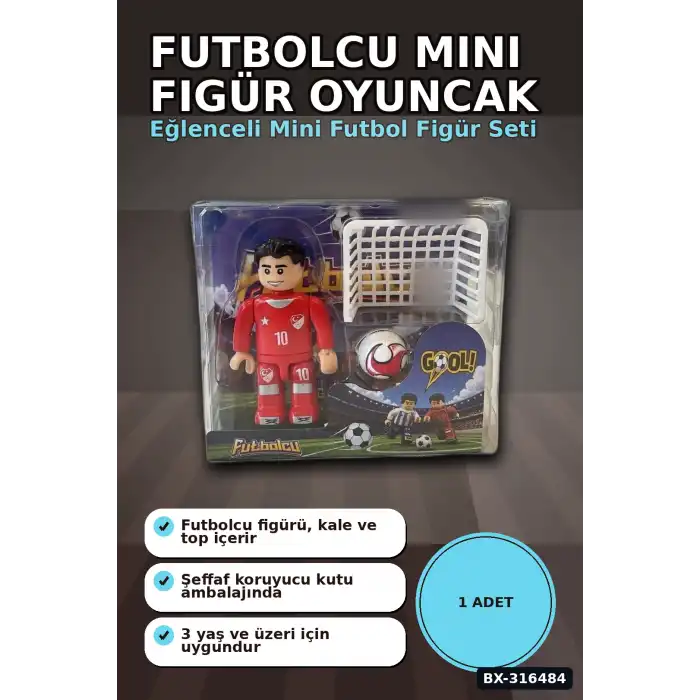 Futbolcu Mini Figür Oyuncak - Karışık Ülkeler Serisi Tekli Paket, 1 Adet BX-316484
