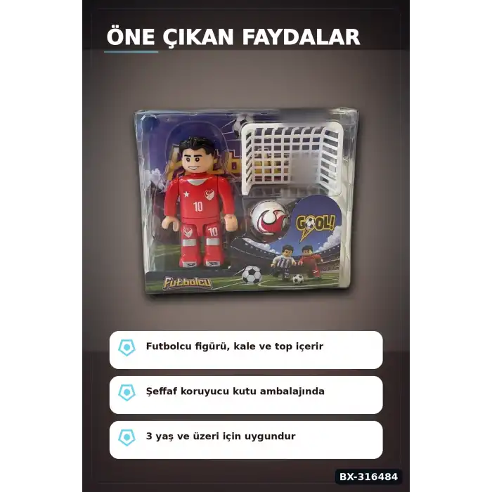 Futbolcu Mini Figür Oyuncak - Karışık Ülkeler Serisi Tekli Paket, 1 Adet BX-316484