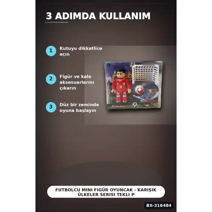 Futbolcu Mini Figür Oyuncak - Karışık Ülkeler Serisi Tekli Paket, 1 Adet BX-316484