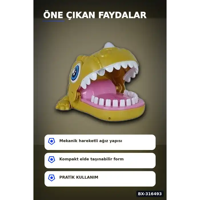 Balık Isırığı Oyunu Pilli Olmayan Kurmalı Eğlenceli Oyuncak Balık - 1 Adet BX-316493