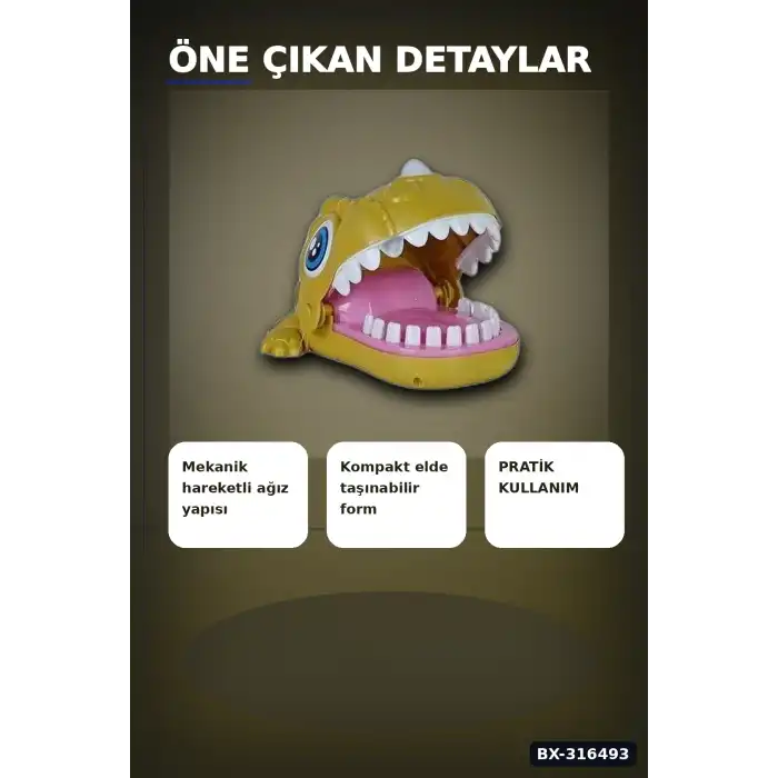 Balık Isırığı Oyunu Pilli Olmayan Kurmalı Eğlenceli Oyuncak Balık - 1 Adet BX-316493