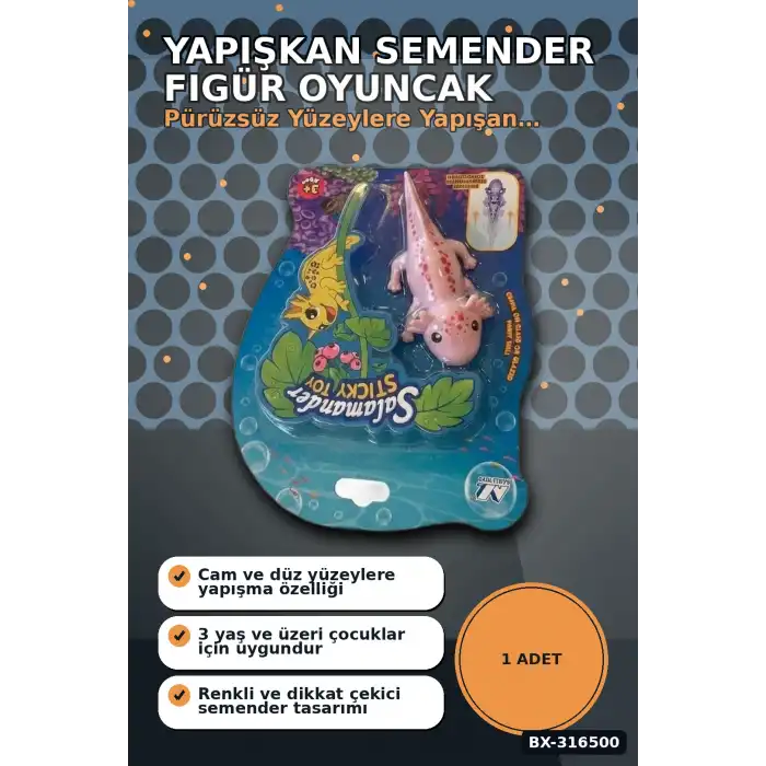 Yapışkan Semender Figür Oyuncak - Eğlenceli Esnek Çocuk Oyuncak Modeli BX-316500