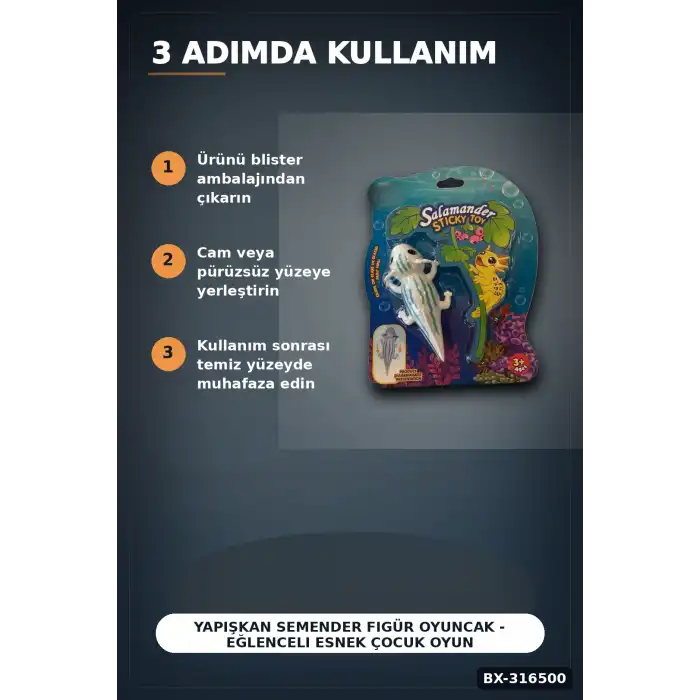 Yapışkan Semender Figür Oyuncak - Eğlenceli Esnek Çocuk Oyuncak Modeli BX-316500