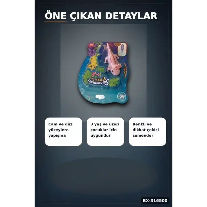Yapışkan Semender Figür Oyuncak - Eğlenceli Esnek Çocuk Oyuncak Modeli BX-316500
