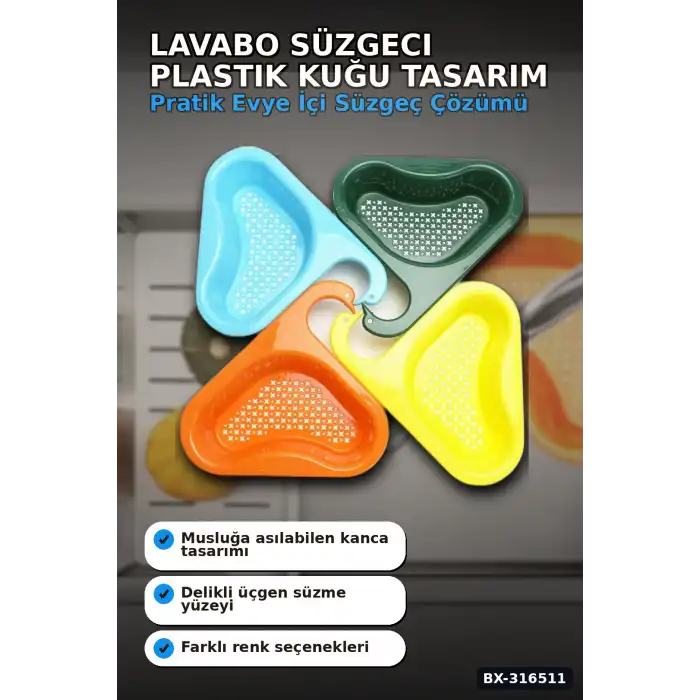 Lavabo Süzgeci Plastik Kuğu Tasarım Musluk Askılı Drenaj Sepeti 1 Adet BX-316511