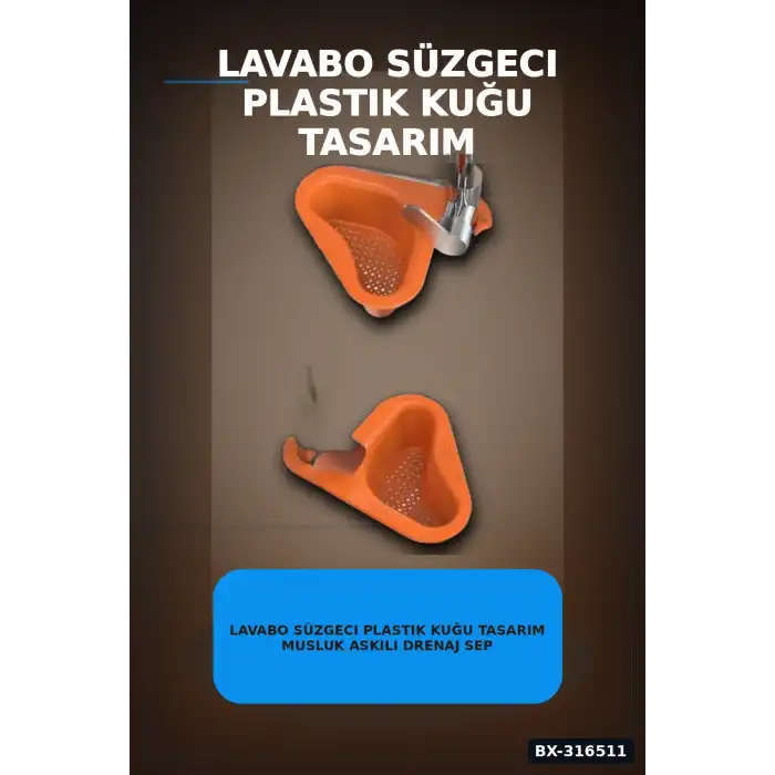 Lavabo Süzgeci Plastik Kuğu Tasarım Musluk Askılı Drenaj Sepeti 1 Adet BX-316511