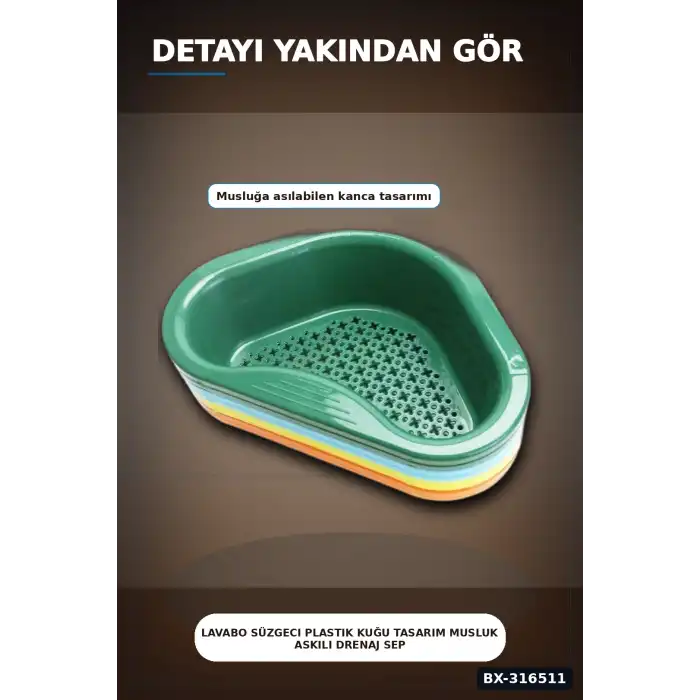 Lavabo Süzgeci Plastik Kuğu Tasarım Musluk Askılı Drenaj Sepeti 1 Adet BX-316511