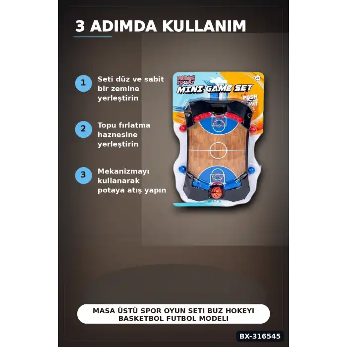 Masa Üstü Spor Oyun Seti Buz Hokeyi Basketbol Futbol Modeli - 1 Adet Asorti BX-316545