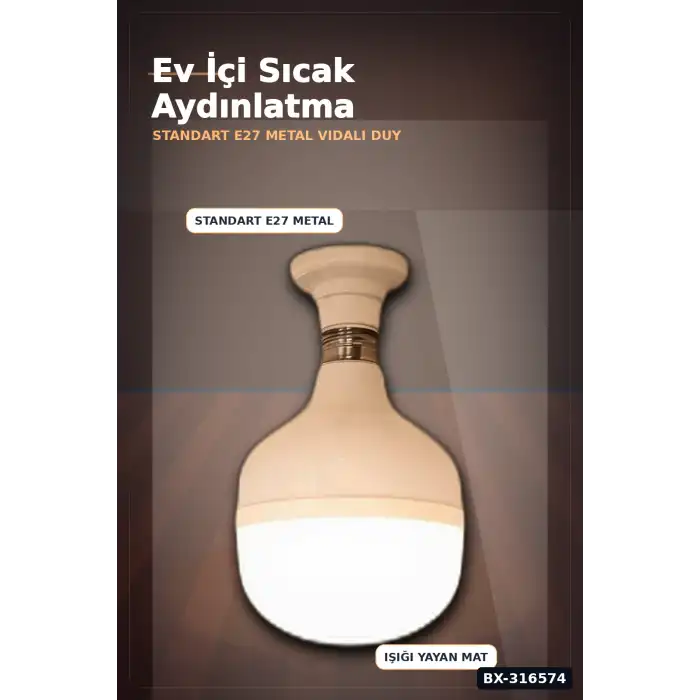 LED Ampul 35W Gün Işığı 3200K E27 Duy 2200 Lümen 180 Derece IP20 - 1 Adet BX-316574