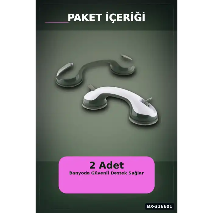 Vantuzlu Banyo Tutacağı Kilitli Vakumlu Emniyet Tutunma Barı 1 Adet BX-316601