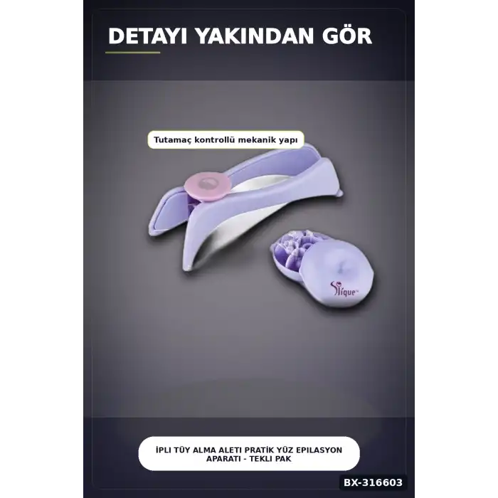 İpli Tüy Alma Aleti Pratik Yüz Epilasyon Aparatı - Tekli Paket, Ev Tipi BX-316603