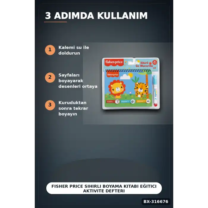 Fisher Price Sihirli Boyama Kitabı Eğitici Aktivite Defteri Tekli Paket BX-316676