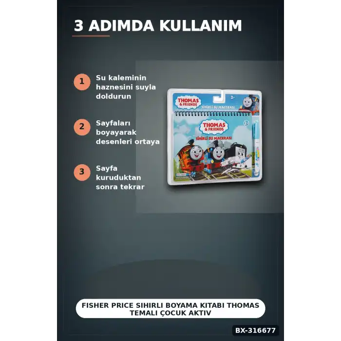 Fisher Price Sihirli Boyama Kitabı Thomas Temalı Çocuk Aktivite Kitabı BX-316677