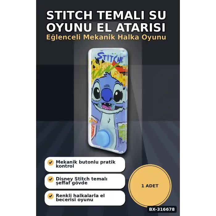 Stitch Su Oyunu Eğlenceli El Atarisi - Nostaljik Çocuk Oyuncağı, 1 Adet BX-316678