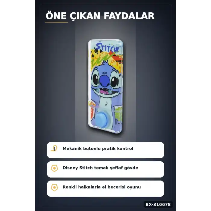 Stitch Su Oyunu Eğlenceli El Atarisi - Nostaljik Çocuk Oyuncağı, 1 Adet BX-316678