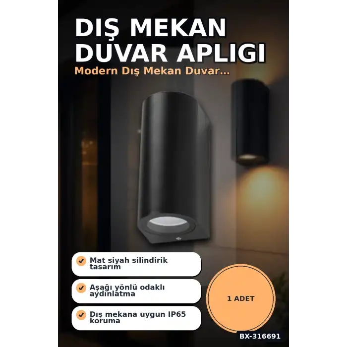 Dış Mekan Duvar Apligi GU10 Duy 10W Uyumlu IP65 Bahce Balkon Aplik Kasasi 1 Adet BX-316691