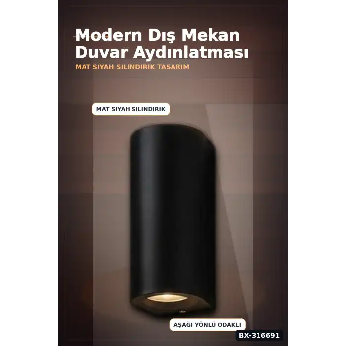 Dış Mekan Duvar Apligi GU10 Duy 10W Uyumlu IP65 Bahce Balkon Aplik Kasasi 1 Adet BX-316691