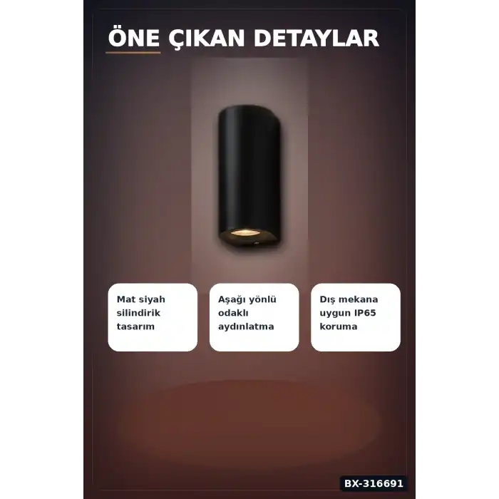 Dış Mekan Duvar Apligi GU10 Duy 10W Uyumlu IP65 Bahce Balkon Aplik Kasasi 1 Adet BX-316691
