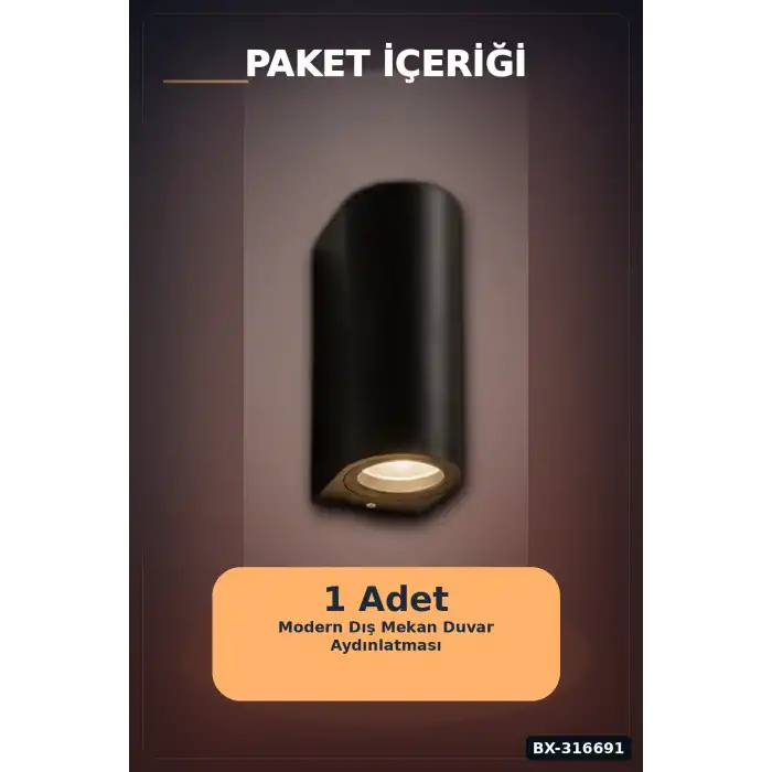 Dış Mekan Duvar Apligi GU10 Duy 10W Uyumlu IP65 Bahce Balkon Aplik Kasasi 1 Adet BX-316691
