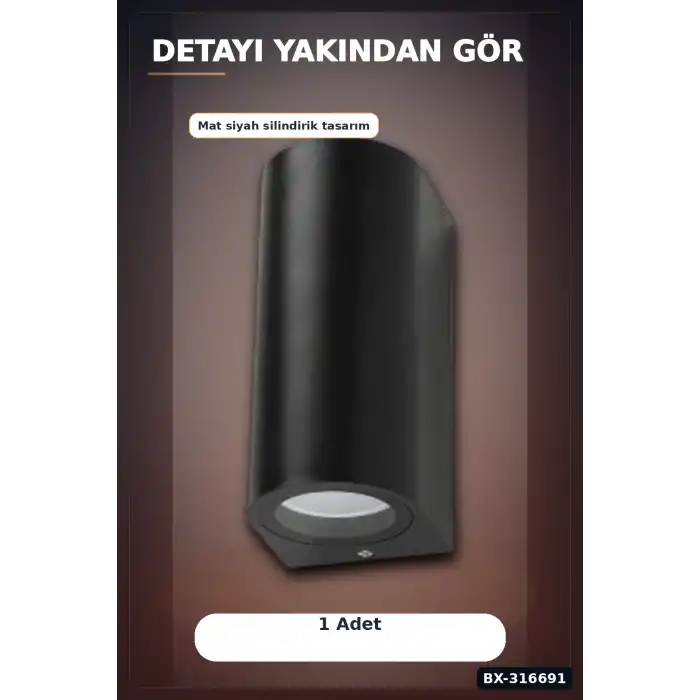 Dış Mekan Duvar Apligi GU10 Duy 10W Uyumlu IP65 Bahce Balkon Aplik Kasasi 1 Adet BX-316691