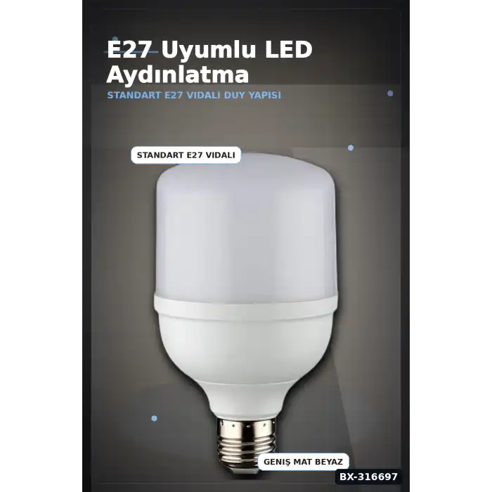 LED Torch Ampul 20W 3200K Gün Işığı E27 Duy 1980 Lümen Ev Ofis Aydınlatması 1 Adet BX-316697