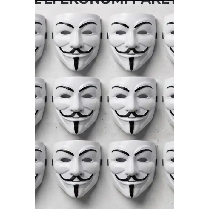 V For Vendetta Maske 12 Adet Plastik Parti Maskesi Lastikli Kostüm Yüz Aksesuarı BX-316708