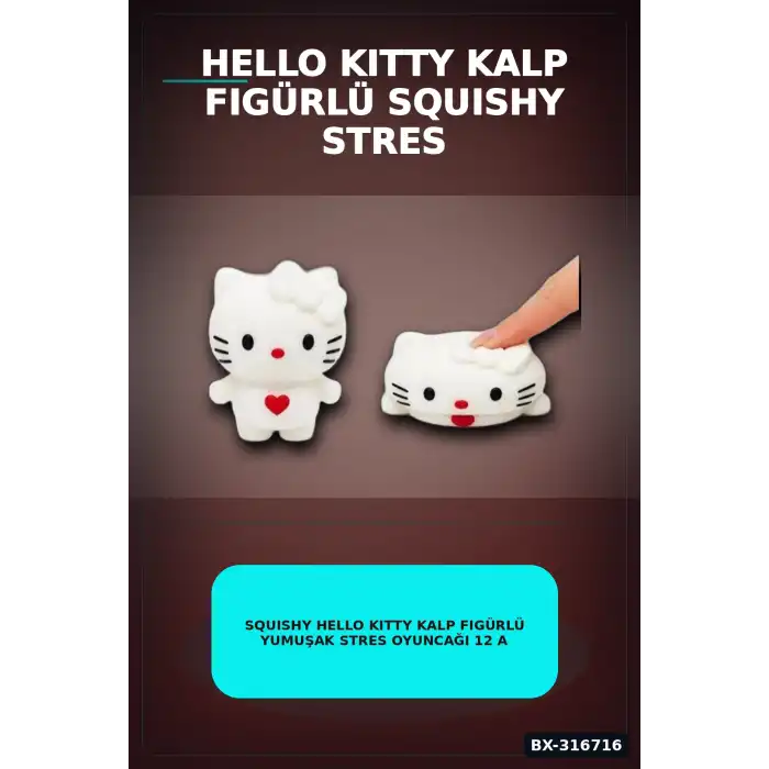 Squishy Hello Kitty Kalp Figürlü Yumuşak Stres Oyuncağı 12 Adet Karışık Renk Seti BX-316716