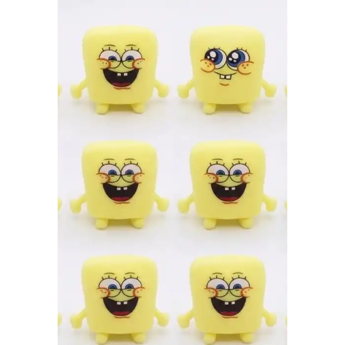 Sünger Bob Squishy Stres Oyuncağı 12 Adet Sıkılabilir Karışık Model Set BX-316719