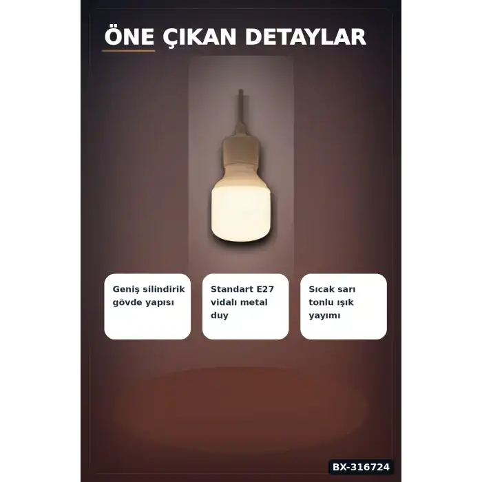 LED Torch Ampul 30W E27 Duy 3200K Gün Işığı 2930 Lümen Güçlü İç Mekan Aydınlatma BX-316724