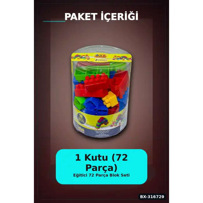 Ant Blocks Eğitici Yapı Blokları 72 Parça - 18 Ay ve Üzeri Çocuk Oyuncak Seti BX-316729