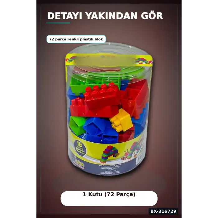 Ant Blocks Eğitici Yapı Blokları 72 Parça - 18 Ay ve Üzeri Çocuk Oyuncak Seti BX-316729